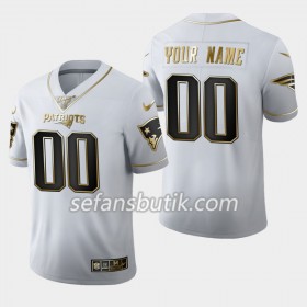 New England Patriots Tröjor Custom Nike Vit Golden Edition 100th - Herr